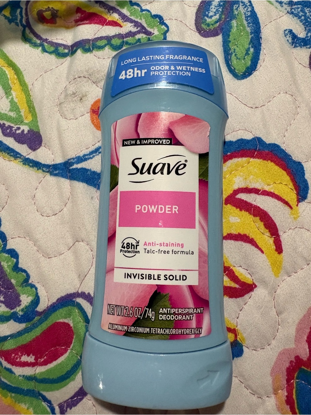 Suave Powder Invisible Solid Antiperspirant Deodorant - Pink